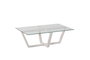 Hanah Home Amalfi Mesa de Centro Blanca con Cristal Templado